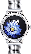 Смарт-часы для женщин, серебряные, стальные - Garett Smartwatch Women Elise — фото N1
