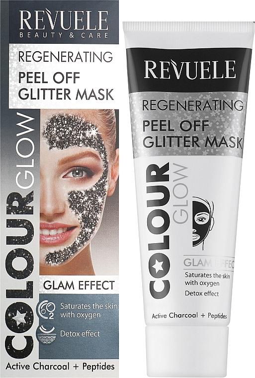 Маска-плівка для обличчя "Відновлювальна" - Revuele Color Glow Glitter Mask Pell-Off Regenerating — фото N2