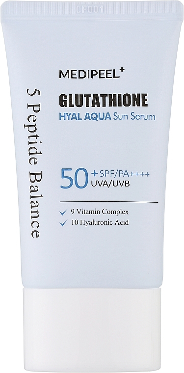 УЦЕНКА Увлажняющая солнцезащитная сыворотка для лица - Medi-Peel Glutathione Hyal Aqua Sun Serum SPF50+ * — фото N1