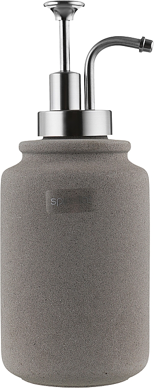 Дозатор для жидкого мыла "Cement", керамика 11х8 см, серый - Spirella  — фото N1