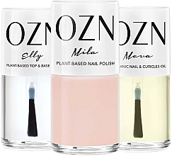 Набор - OZN Basic Set 2 (top/base/12ml + nail/oil/12ml + nail/polish/12ml) — фото N1