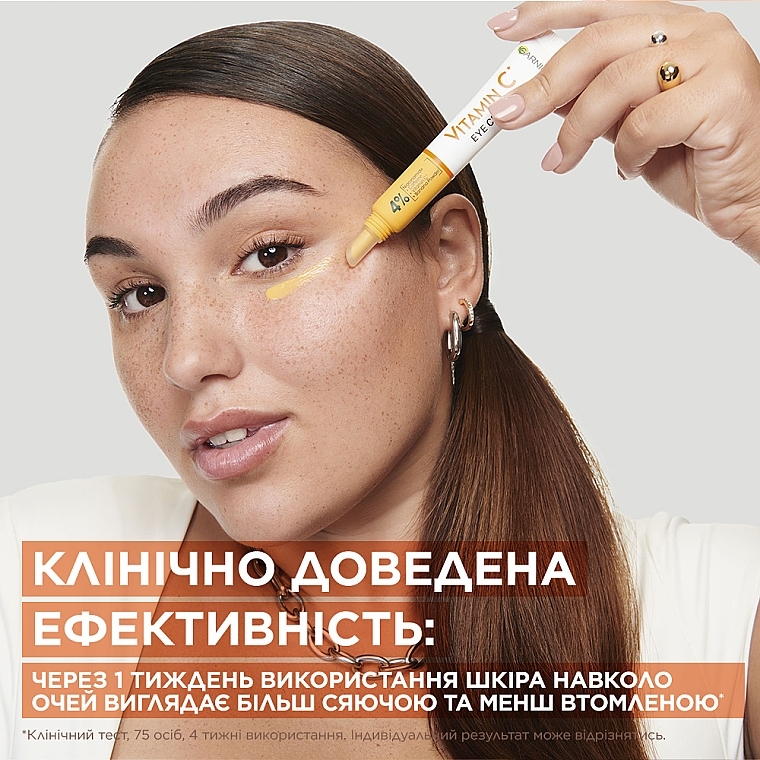 Крем Garnier Skin Naturals с витамином C для тусклой кожи вокруг глаз, с эффектом уменьшения видимости темных кругов и придания сияния - Garnier Vitamin C Eye Cream — фото N4