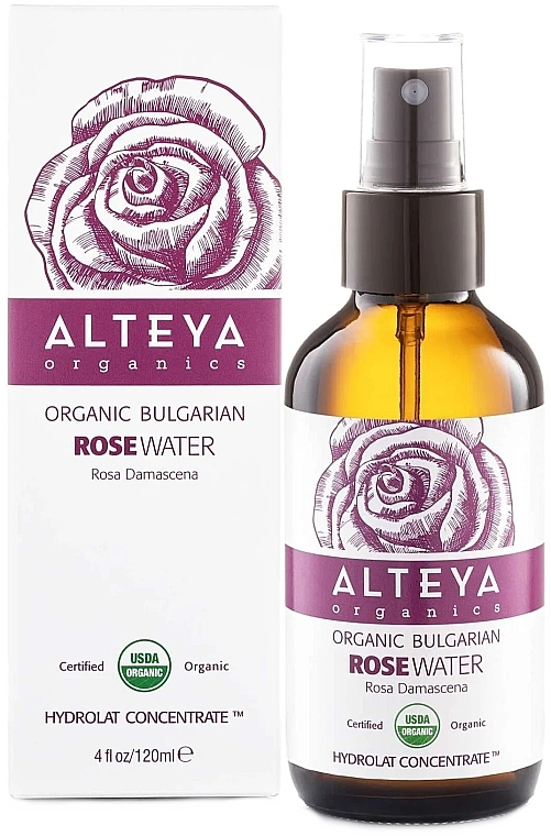 Гидролат розы - Alteya Organic Bulgarian Organic Rose Water Glass Spray — фото N1