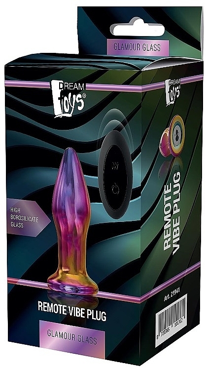 Анальная пробка - Dream Toys Glamour Glass Remote Vibe Plug — фото N1