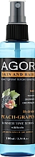 Парфумерія, косметика Тонік "Гідролат персик-виногрд" - Agor Summer Time Skin And Hair Tonic