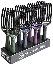Парфумерія, косметика Набір щіток для волосся, 16 шт. - Olivia Garden Fingerbrush Midnight Desert Edition Display