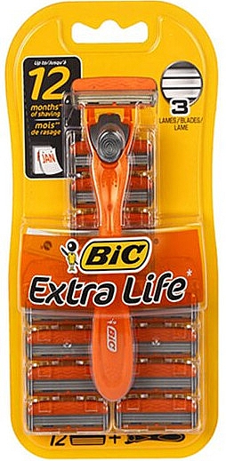 Чоловіча бритва з 12 змінними касетами - Bic 3 Hybrid Extra Life — фото N3