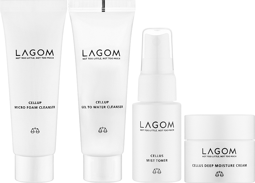 Набір - Lagom Travel Kit (gel/30ml + foam/30ml + toner/20ml + cream/10ml + bag) — фото N3