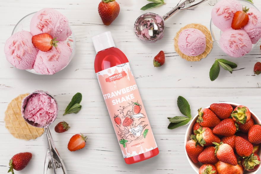 Гель для душу "Strawberry Shake" - SHAKYLAB Natural Shower & Bath Gel — фото N3