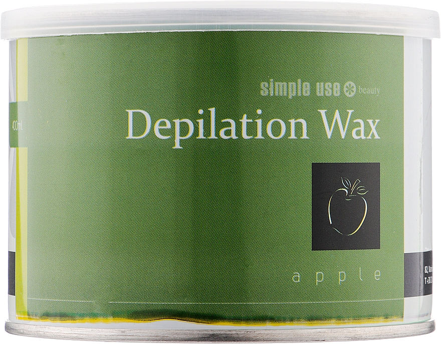 Теплый воск для депиляции в банке "Зеленое яблоко" - Simple Use Beauty Depilation Wax — фото N1