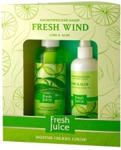 Духи, Парфюмерия, косметика Косметический набор - Fresh Juice Lime & Aloe (s/g 200ml + water/150ml + Полотенце для лица)