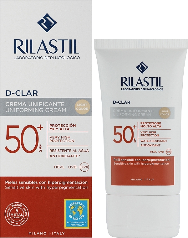 Сонцезахисний крем для шкіри схильної до пігментації з SPF 50+ (світлий) - Rilastil Sun System D-Clar Uniforming Cream SPF50+ Light — фото N2