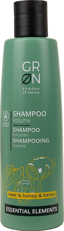 Шампунь для об'єму волосся - GRN Essential Elements Volume Shampoo Beer & Honey & Hemp Shampoo — фото N1