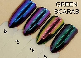 Пудра для дизайна ногтей - Palu Nail Art Powder Green Scarab — фото N2