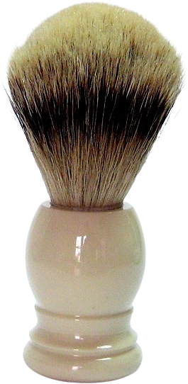 Помазок для бритья, слоновая кость - Golddachs Shaving Brush Silver Tip Badger Resin Ivory — фото N1