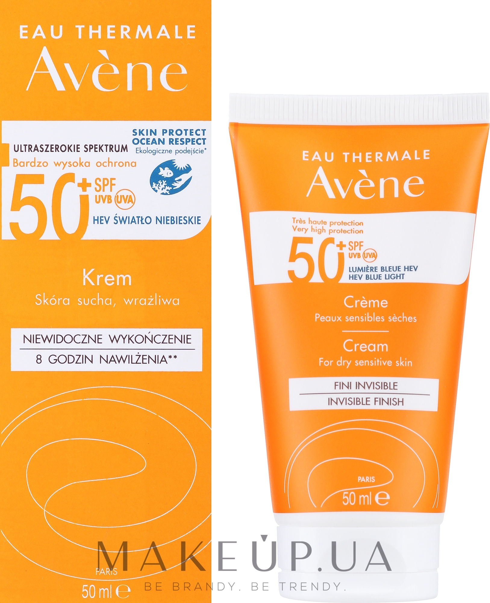 Солнцезащитный крем для сухой кожи - Avene Tres Haute Protection SPF50+ — фото 50ml