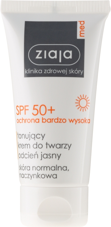 Тонизирующий крем для лица SPF 50+ - Ziaja Med Toning Face Cream Light Shade UVA+UVB — фото N2