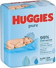 Дитячі вологі серветки Pure, 4х56 шт. - Huggies — фото N2