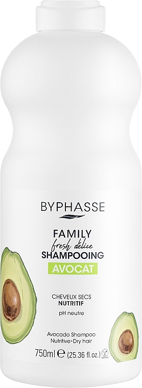 Шампунь для сухого волосся з авокадо - Byphasse Family Fresh Delice Shampoo