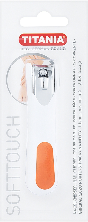 Книпсер для нігтів хромований, білий з оранжевим - Titania — фото N1