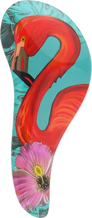 Расческа для пушистых и длинных волос, голубая с фламинго - Sibel D-Meli-Melo Flamingo Sunset Brush — фото N2
