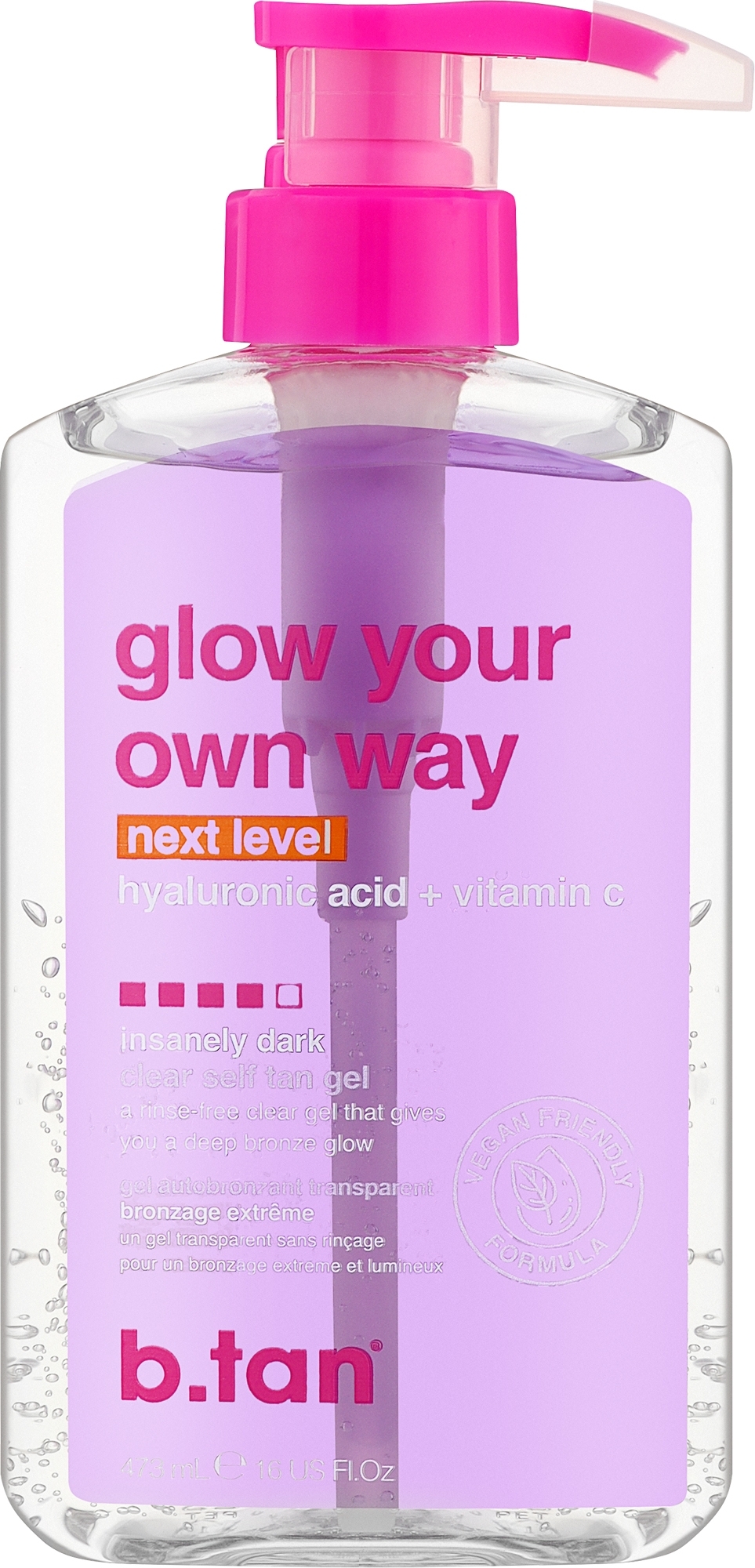 Крем-гель з автозасмагою для догляду за шкірою - B.Tan Glow Your Own Way Next Level Tan Gel — фото 473ml