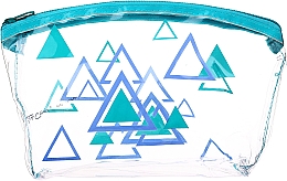 Парфумерія, косметика Жіноча косметичка "Triangles", 93517, бірюзово-сині трикутники - Top Choice
