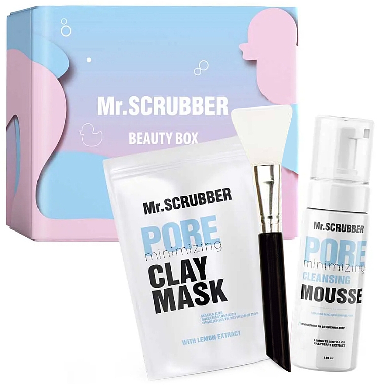 Набор - Mr.Scrubber Pure Daily Care (f/mask/100g + f/mousse/150ml + brush/1/pcs) — фото N1