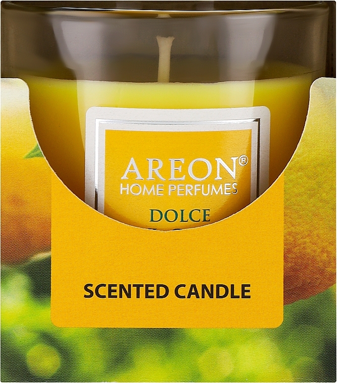 Ароматическая свеча в стакане "Сладкое путешествие" - Areon Home Perfumes Dolce Viaggio Scented Candle — фото N1