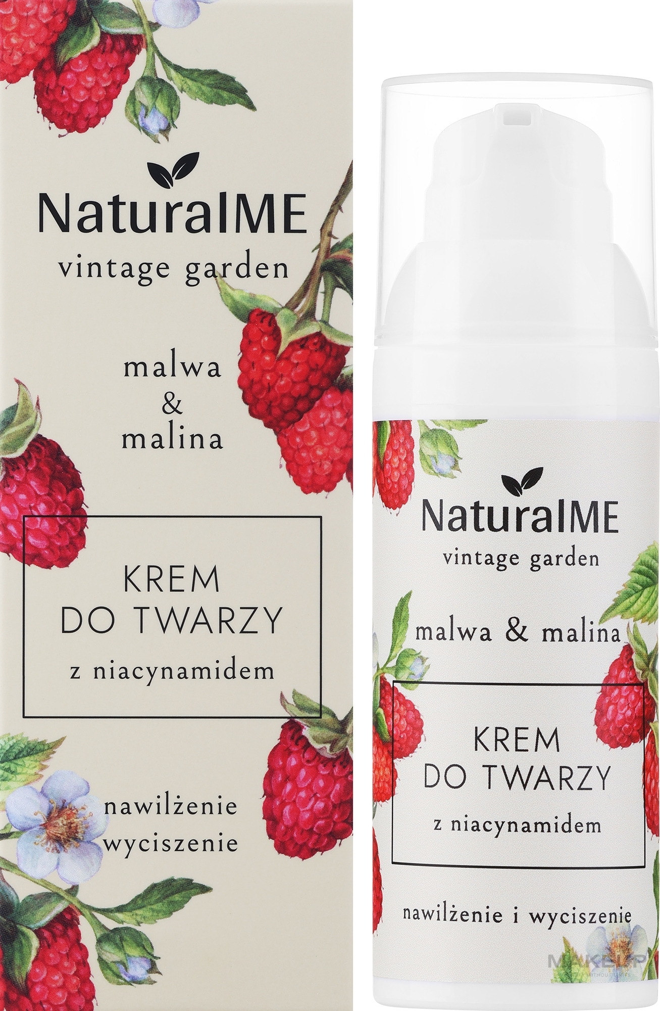 Крем для обличчя з ніацинамідом "Мальва і малина" - NaturalME Vintage Garden Malwa & Raspberry Moisturizing & Calming Cream With Niacinamide — фото 50ml