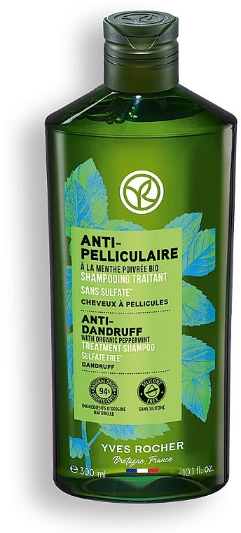 Шампунь для волосся - Yves Rocher Anti-Dandruff Shampoo With Organic Peppermint — фото N1