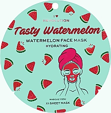 Парфумерія, косметика Зволожувальна тканинна маска - I Heart Revolution Watermelon Hydrating Printed Sheet Mask
