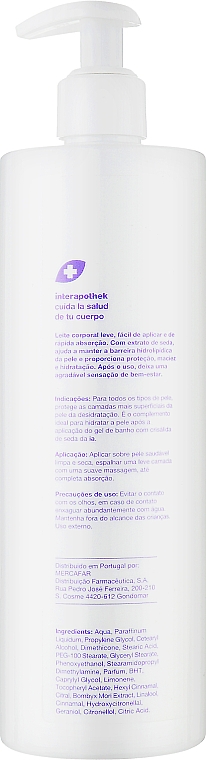 Увлажняющее молочко для тела с экстрактом шелка - Interapothek Leche Hidratante Corporal Con Crisalida De Seda — фото N4