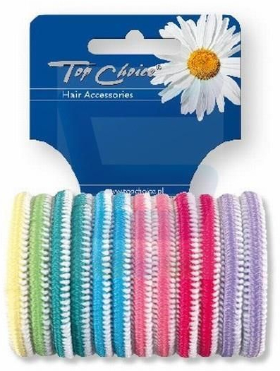 Резинки для волос 12 шт, 22234, разноцветные - Top Choice  — фото N1