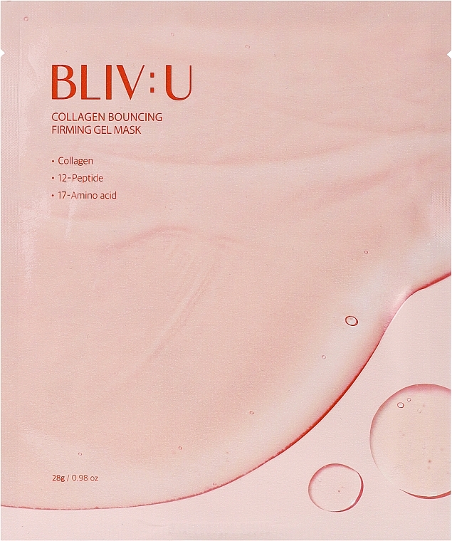 Гелевая маска для лица с коллагеном - Bliv:U Collagen Bouncing Firming Gel Mask 