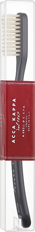 Зубная щетка жесткая, черная - Acca Kappa Vintage Tooth Brush Nylon Hard Bristles Black Color — фото N1