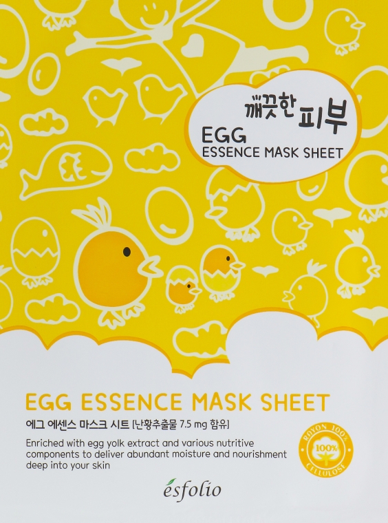 Тканевая маска c яйцом - Esfolio Pure Skin Egg Essence Mask Sheet