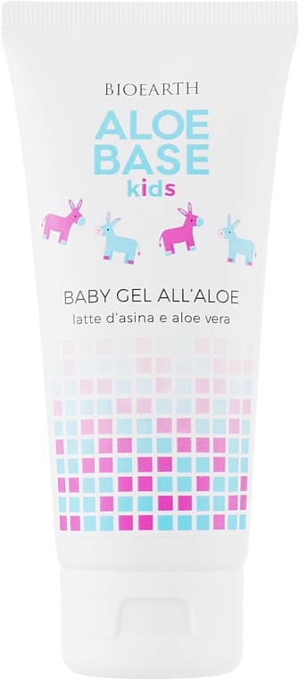 УЦЕНКА Детский увлажняющий гель на основе алоэ - Bioearth Aloebase Kids Aloe Vera baby Gel with Donkey Milk * — фото N2