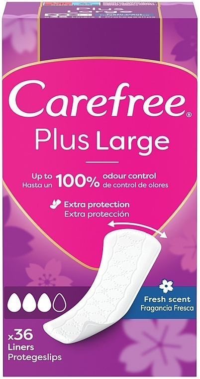 Щоденні гігієнічні прокладки, 36 шт. - Carefree Plus Large Fresh Scent