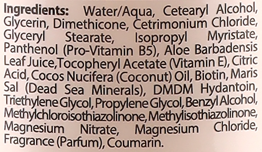 Кондиціонер для волосся з кокосом і біотином та мінералами Мертвого моря - Dead Sea Collection Coconut & Biotin Conditioner — фото N2