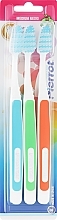 Парфумерія, косметика Набір зубних щіток "Колорос", помаранчева + зелена + блакитна - Pierrot New Active