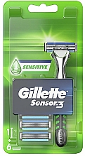 Парфумерія, косметика Бритва з 6 змінними касетами - Gillette Sensor3 Sensitive