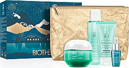 Духи, Парфюмерия, косметика Набор - Biotherm Aquasource (f/gel/50ml + lotion/100ml + foam/50ml + elixir/7ml + bag)