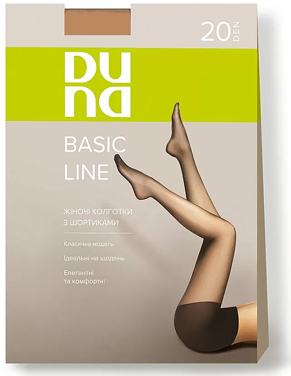 Колготки женские с шортиками "Basic Line", 20 Den, бронзовый - Duna — фото N1