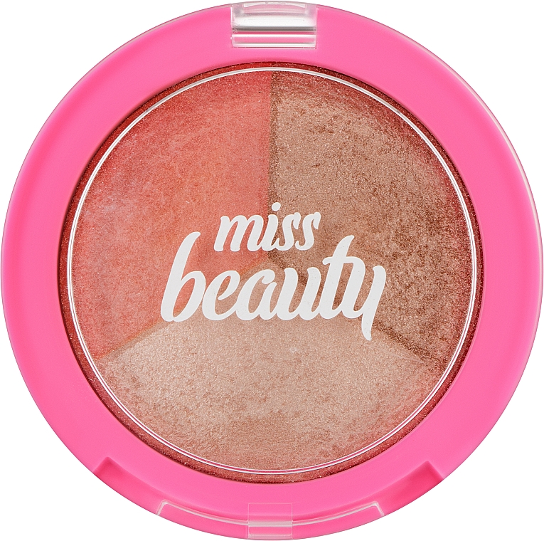 Рум'яна та хайлайтер для макіяжу обличчя - Golden Rose Miss Beauty Glow Baked Trio — фото N2