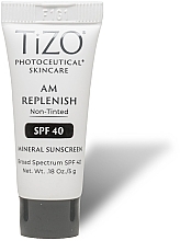 Крем для обличчя денний поживний без відтінка - TiZO Photoceutical Skincare AM Replenish Non-Tinted SPF 40 (міні) — фото N1