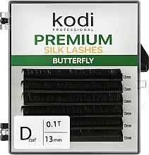 Парфумерія, косметика Накладні вії Butterfly Green D 0.10 (6 рядів: 13 мм) - Kodi Professional