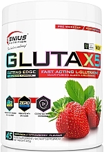 Аминокислота "Gluta-X5", клубника - Genius Nutrition Fast Acting L-Glutamine Strawberry — фото N1