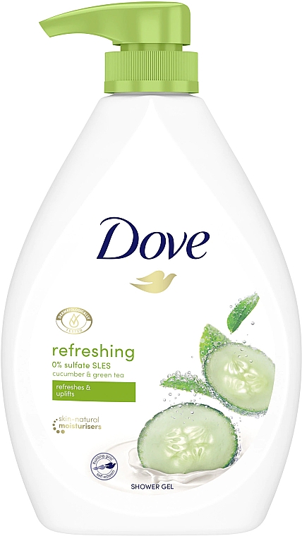 Гель для душа, с дозатором - Dove Refreshing Cucumber & Green Tea Shower Gel  — фото N1