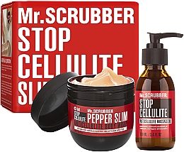 Духи, Парфюмерия, косметика УЦЕНКА! Набор - Mr.Scrubber Stop Cellulite Massage Hot Pepper Slim (cr/hot/250g + oil/100ml)*